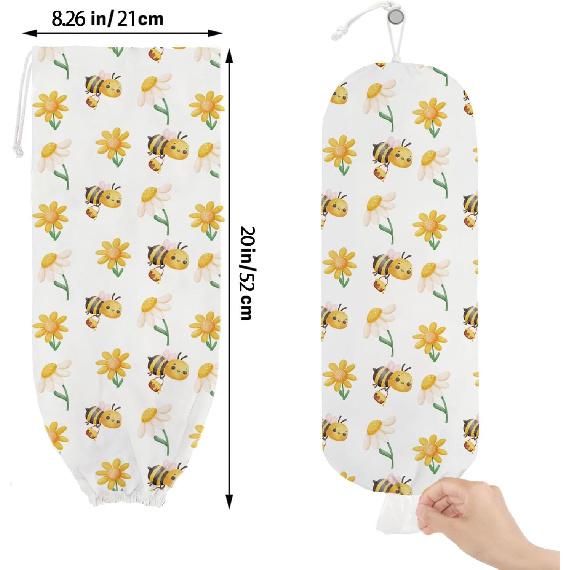 Cute Plastic Bag Holder,Grocery Bag Holder,Shopping Trash Bags for Home Kitchen Pantry Decor,Gift For The Preferred Family And Friends.(Bee)