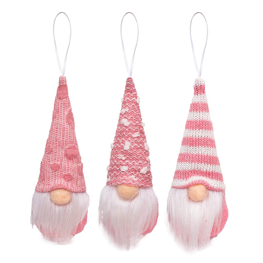 3Pcs/1set Christmas Gnomes Plush Santa Doll Knitted Fabric Xmas Tree Hanging Ornaments Gonk Dwarf Decoration Gifts