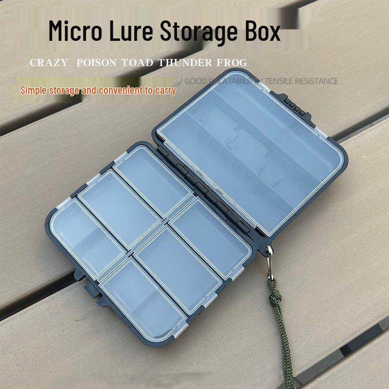 Köder Micro Doppelschicht Angelköder- & Zubehörbox - Tragbar, Großes Fassungsvermögen für Haken, Bleiplatten und Spinnerbaits