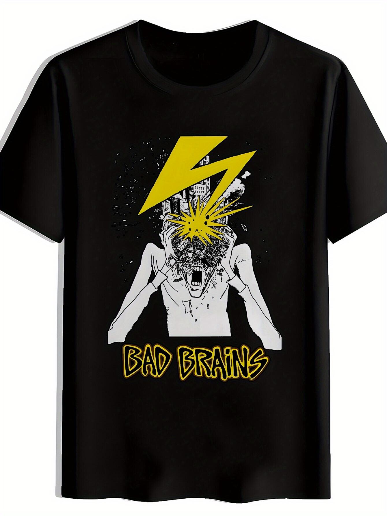 Black Bad Brains Graphic T-shirt - Retro Rock Band Design XL