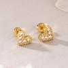 Heart Stud Earrings for Women - Micro-inlaid Cubic Zirconia, Fashionable Everyday Screw-back Design for Small Piercings
