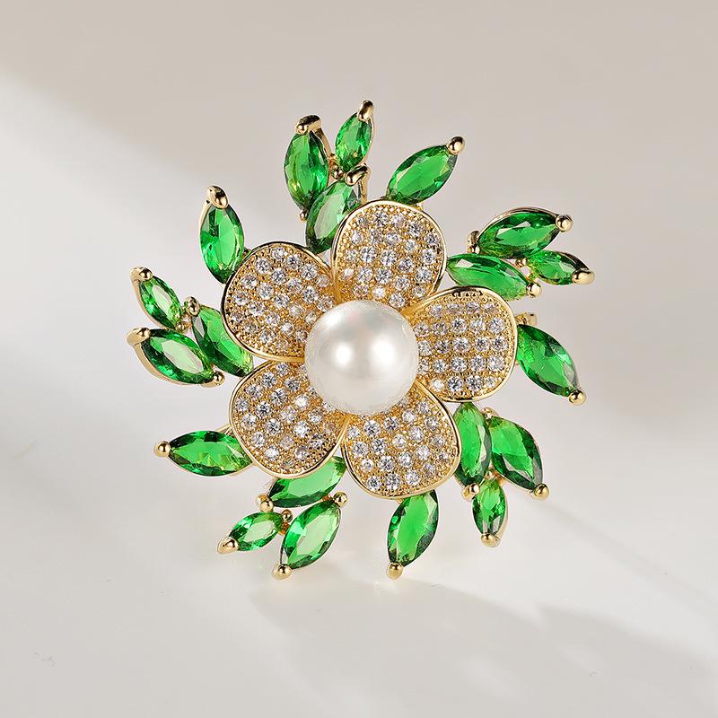 Bo Xin Yun Korean Zirconia Floral Brooch - Elegant Corsage Gift Pin