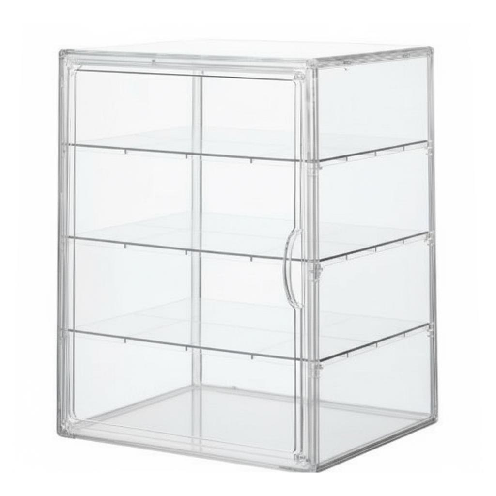 Stackable Acrylic Storage Box Adjustable Plastic Cosmetics Shelf Large Capacity Figurines Display Case for Home Office