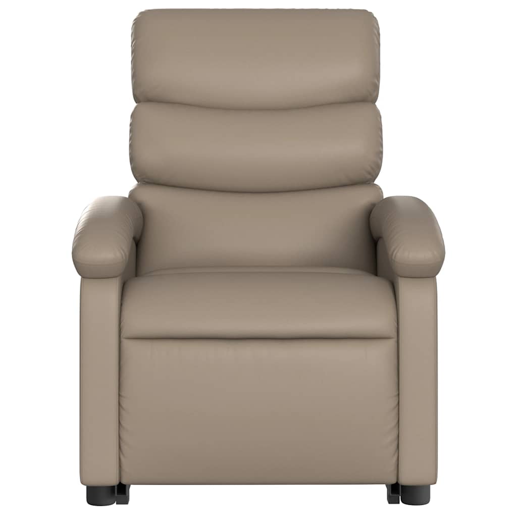 Electric Massage Recliner with Rising Function Cappuccino Faux Leather