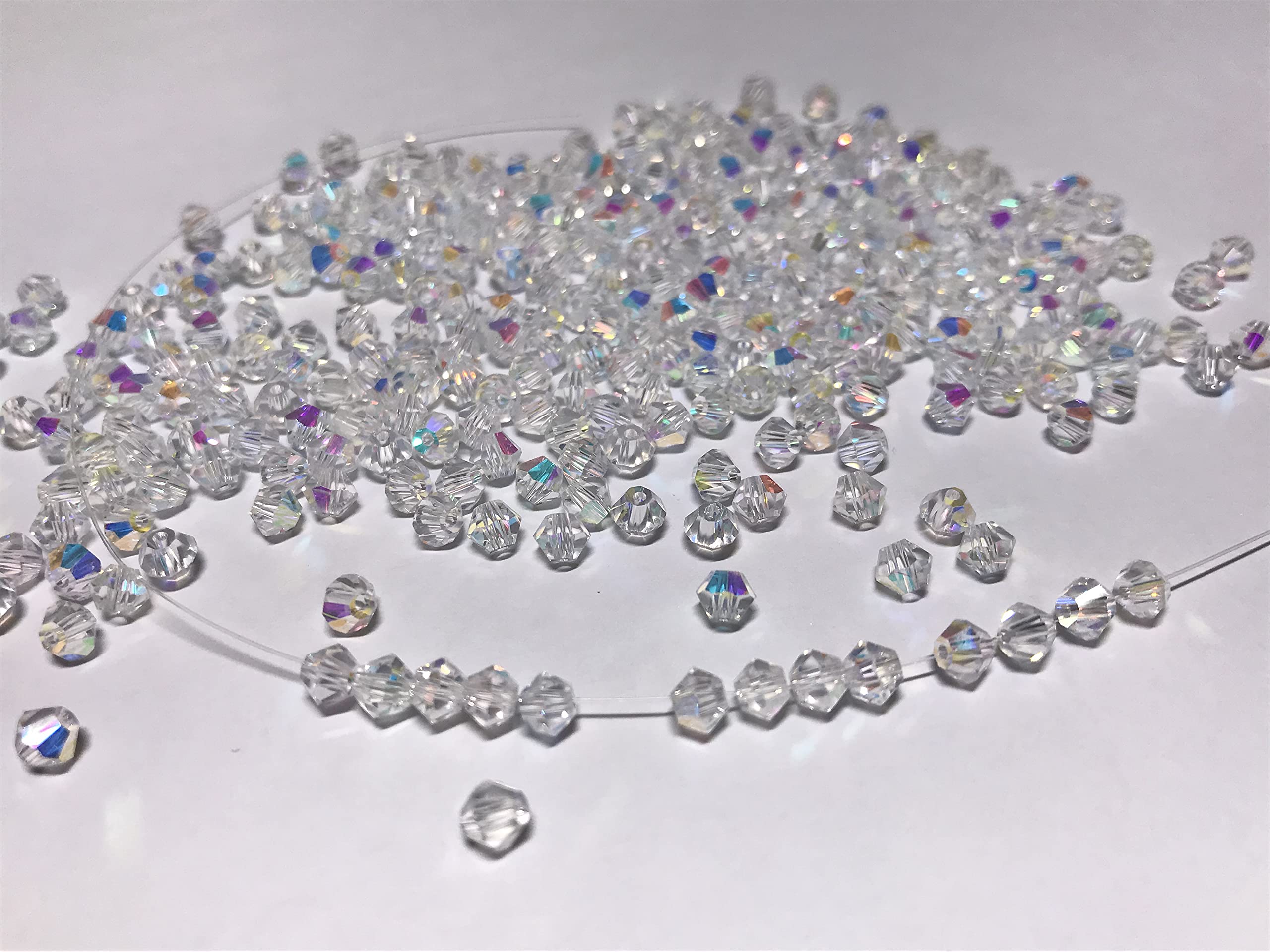

700 4mm Clear Aurora Glass Beads, Suncatcher Accessories, Handmade Beads (Aurora)