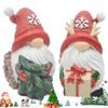 2Pcs/set Cartoon Christmas Elf Sculpture Resin Crafts Santa Claus Ornaments TV Cabinet