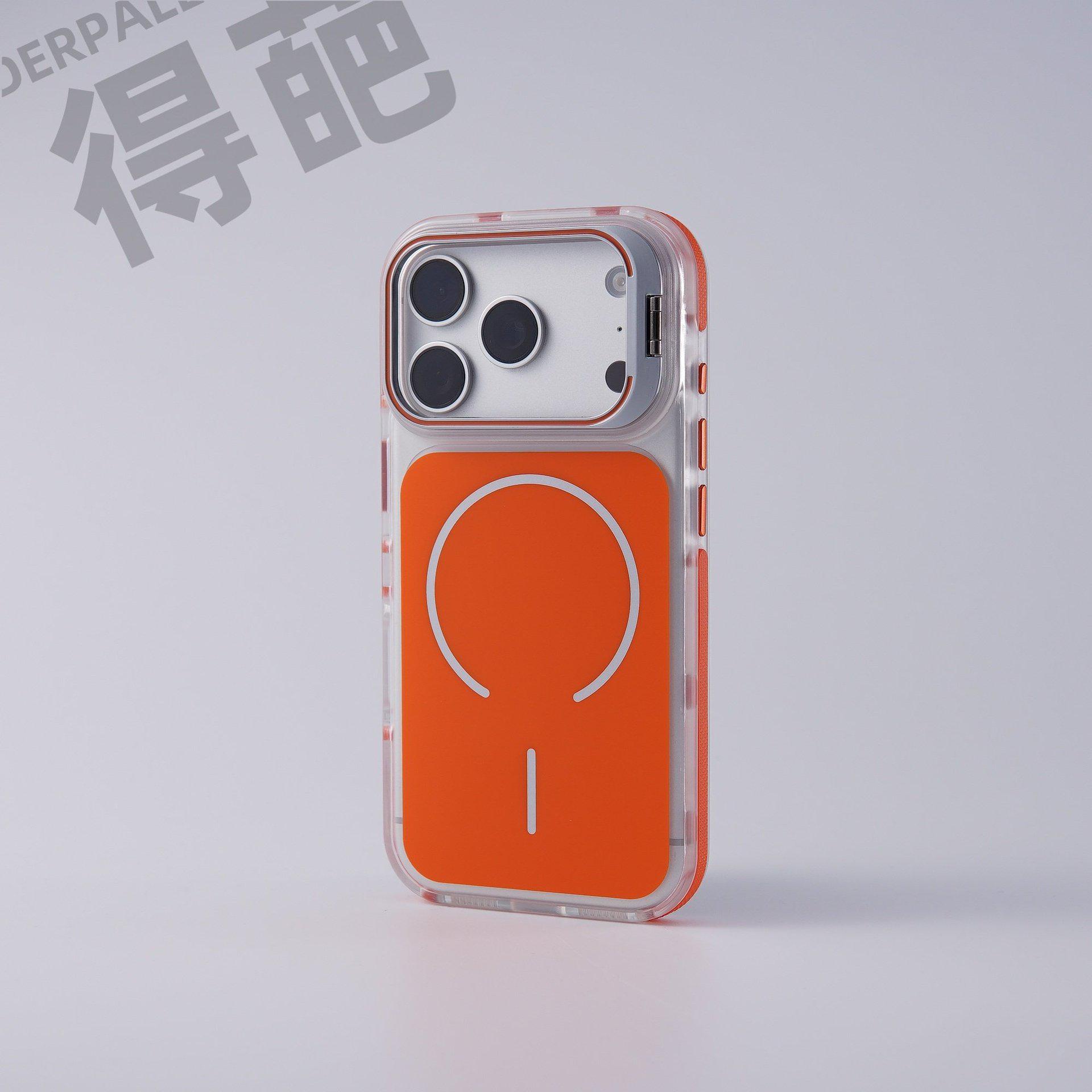 

iPhone 17 Pro Max Fashionable Thin Ring Magnetic Lens Holder, Drop-proof Protective Case 12 Pro Max оранжевый