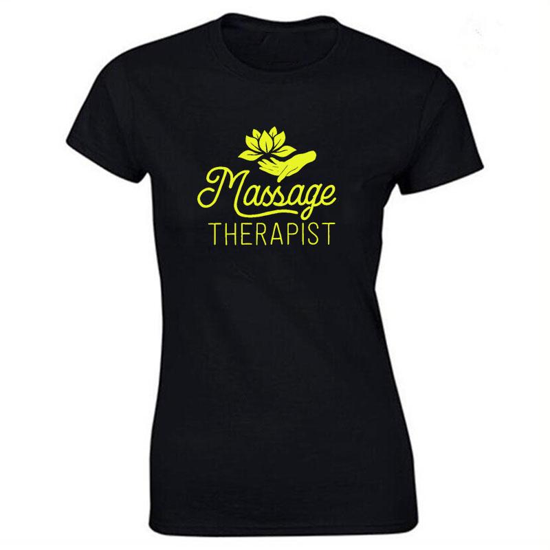 Massage Therapist Print Cotton Casual Tshirt Women Funny T Shirt for Lady Streetwear Regular Top Tee