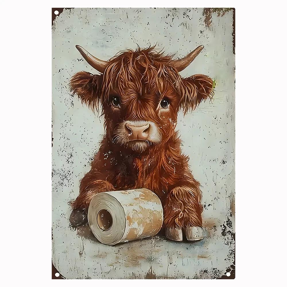 1pc Vintage Bathroom Metal Sign  Tin Sign , Wall Decor For Home Bathroom Toilet, 8x12 Inches