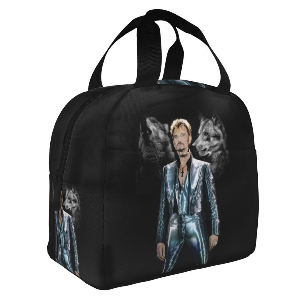 Sac isotherme personnalisé Johnny Hallyday Music Singer pour le déjeuner pour femmes Rock français Réutilisable Thermique Refroidisseur Boîte à lunch Scolaire