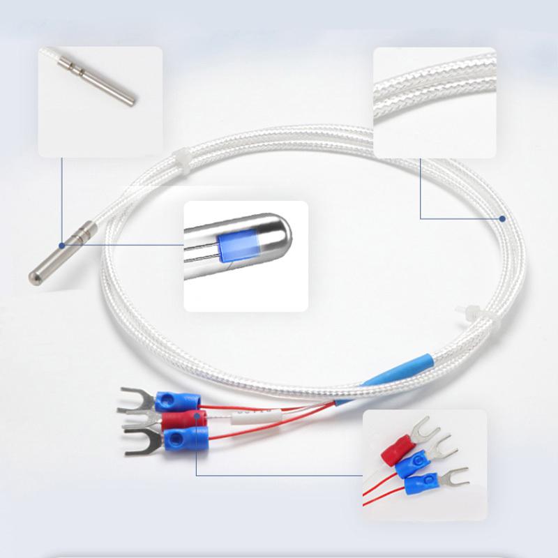 Stainless Steel PT1000 Temperature Sensor Thermocouple with 0.5/1/2/3~10M Cable Temperature Sensing High Temperature Waterproof