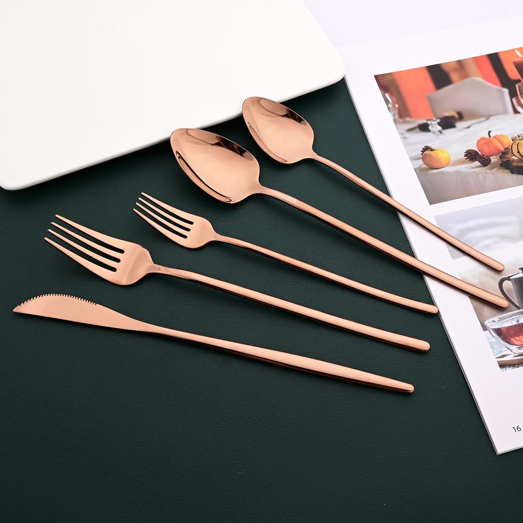 30 ks (6Nastavte) Příbory 18/10 Nádobí z nerezové oceli Nůž Vidlička Lžíce Nádobí Kuchyňské příbory Nádobí v myčce Bezpečné příbory Leštěnka na zrcadla