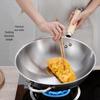 Zijin He's Stainless Steel Flat Bottom Wok with Standable Glass Lid