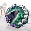 1pc Moon Wolf Compact Travel Umbrella, Automatic Folding Lightweight Windproof 8-Bone Reinforced Design,012130