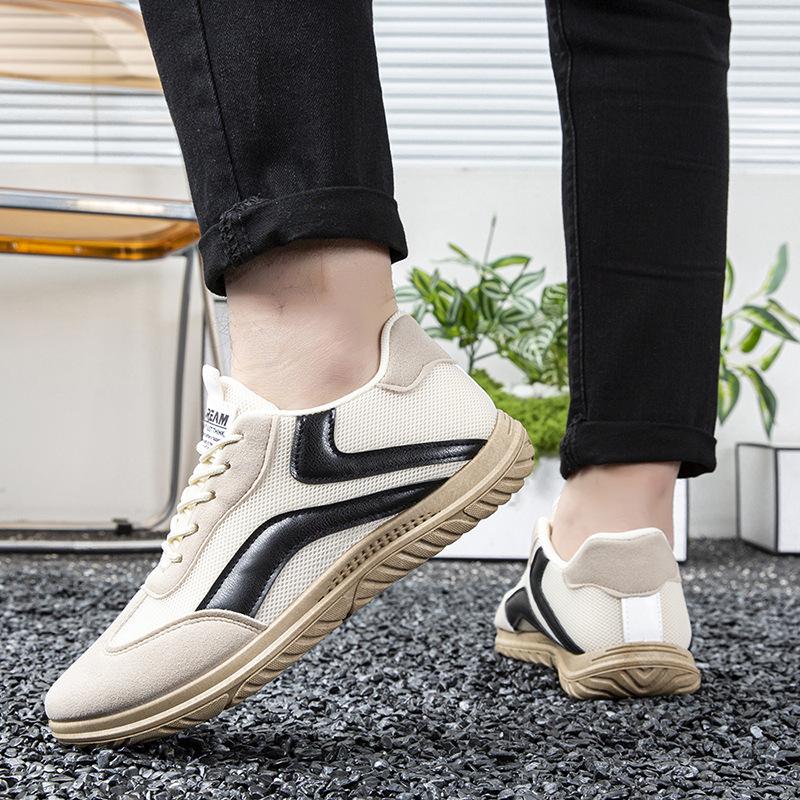 Vintage Flat Bottom Mens Retro Training Sneakers Colorblock Casual Sports Running Shoes