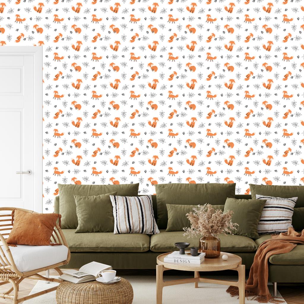 Fox White Wallpaper for Living Room and Bedroom 50x1000