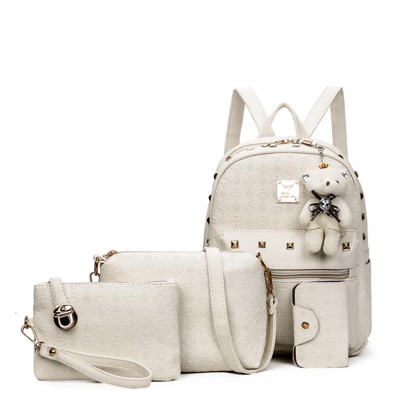 Damen Tasche Mode Rucksack Edition Mutter und Kind Tasche Vierteiliges Set Einzel Schulter Crossbody Handtasche Damen Tasche