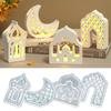 Latest Models Middle Eastern Style Hollow House Plaster Lampshade Silicone Mold DIY Moon Candle Holder Resin Molds For Eid Al