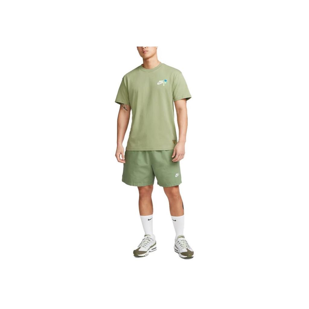 Nike Graphic Print Crew Neck Short Sleeve T-Shirt Men Tops Matcha FB9795-386