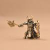 Vintage Brass Medieval Warrior Ornament Axe & Shield Design Durable Collectible Figurine for Home Shelf Decor