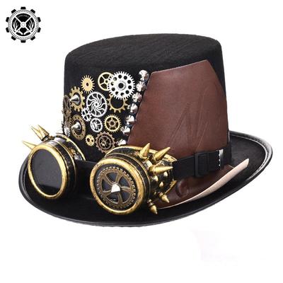 Steampunk Top Hat Gear Punk Rivet Hat Gothic Glasses Magic Hat Live Animation Έκθεση Αξεσουάρ Halloween Cosplay Prop