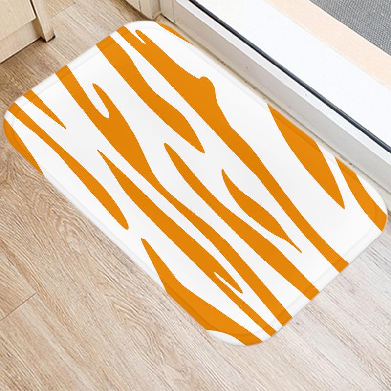 Fashion Orange Geometric Pattern Entrance Door Mat Bathroom Kitchen Anti-Slip Floor Indoor Room Home Decor Non-Slip Rug