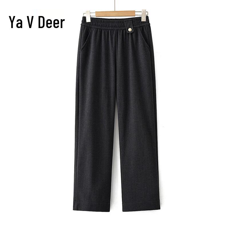 

Yalulu Women s Plush-Lined Wide-Leg Straight Wool Blend Pants 4XL