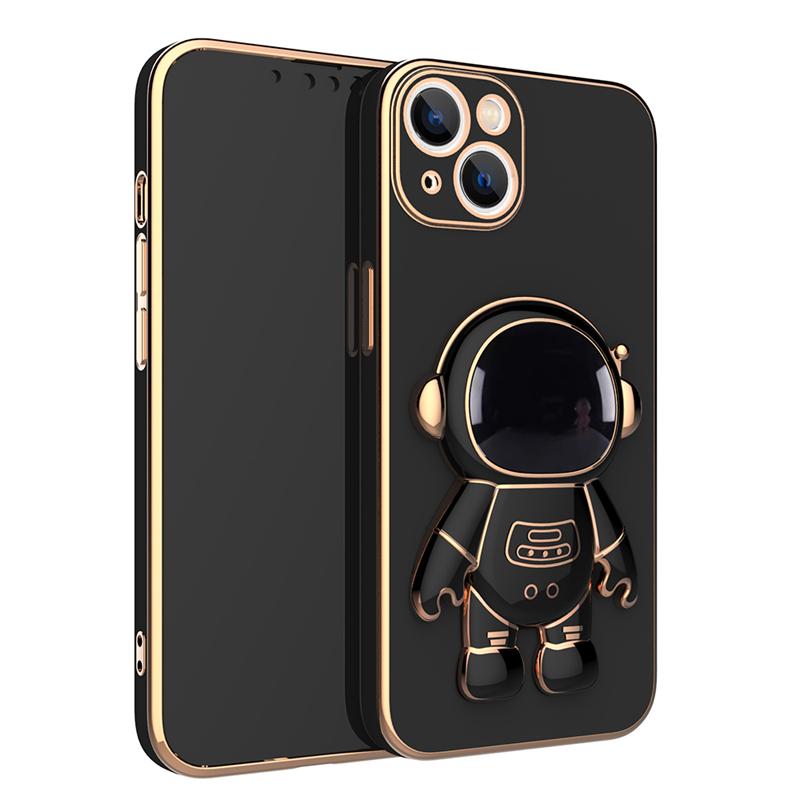 Luxury Chic 3D Astronaut Plating Phone Case For iPhone 15 14 13 12 11 Xs Pro Max Mini X 8 7 Plus SE Portable Holder Stand Cover