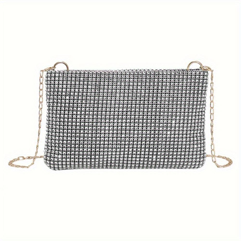 Ny Dameveske Vann Diamant Glitrende Liten Firkantet Veske Temperament Håndholdt Veske Trend En Skulder Crossbody Veske