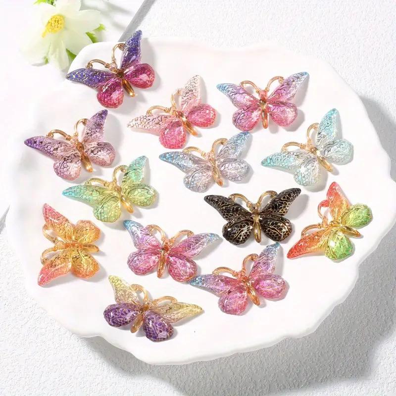 Colorful Gradient Butterfly DIY Accessories Hair Clip Bags Earrings Hair Accessories Phone Cases Patches