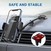 2-in-1 Car Phone Holder Universal Auto Dashboard Windshield Cell Mount Suction Cup Hands-Free Cellphone Stand Vent Clip