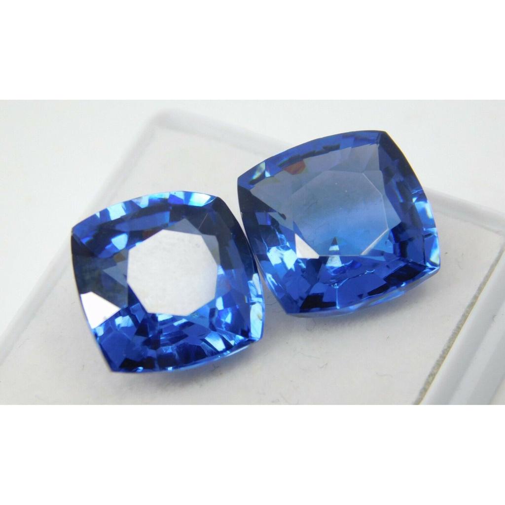 Natural Blue Tanzanite Loose Gemstone 16.00 Ct Square Cushion Shape for Jewelry Making and Crafts