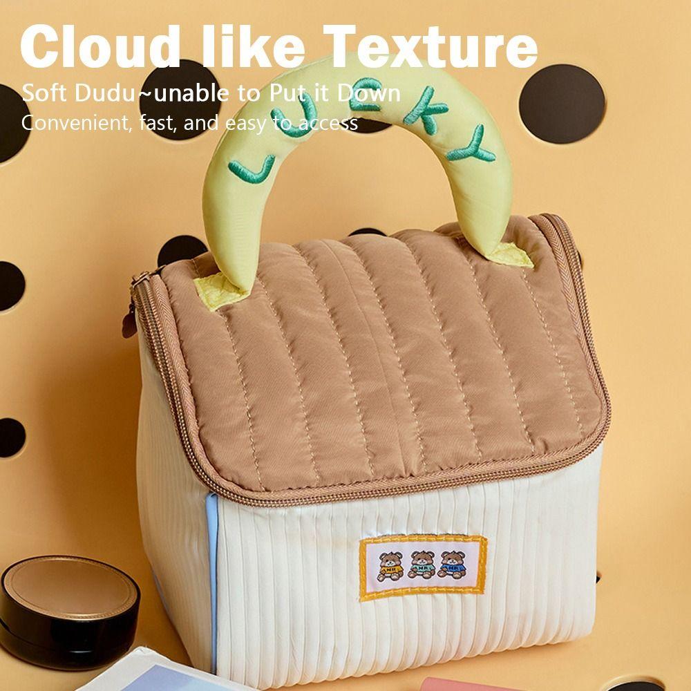 Cute House Cartoon House Makeup Bag Thickened Soft Storage Bag Large Capacity Lightweight Toilet Bag Leisure