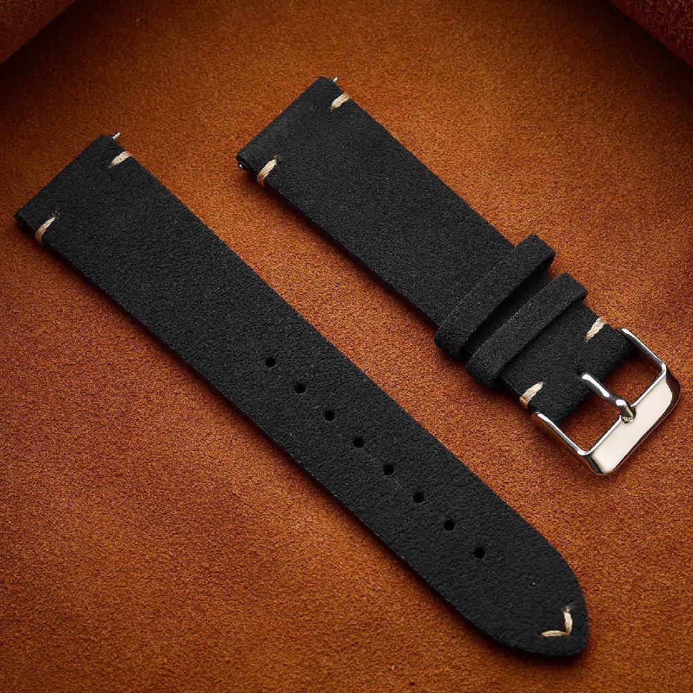 Vintage Wildleder Echtleder Uhrenarmbänder 14mm 16mm 18mm 20mm 22mm Armband Gürtel Schnellverschluss Uhrenarmband für Männer Frauen Armband