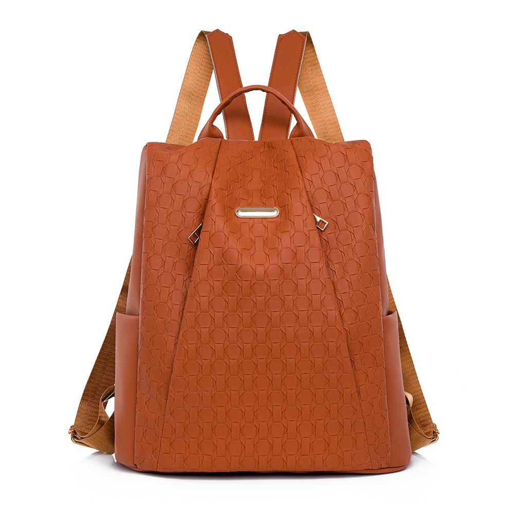 

Ретро-рюкзак с защитой от кражи, мягкий кожаный женский легкий школьный рюкзак для путешествий коричневый