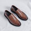 Pointed Leather Shoes Men'S Thin Business Dress Youth British Breathable Summer Height Increase Wedding Groom Men'S Shoes 9715-R
