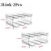 2Pcs Thickened Red Wine Rack Transparent Detachable Water Bottle Storage Rack Multi-layer Stacking Kitchen Cabinet Countertop