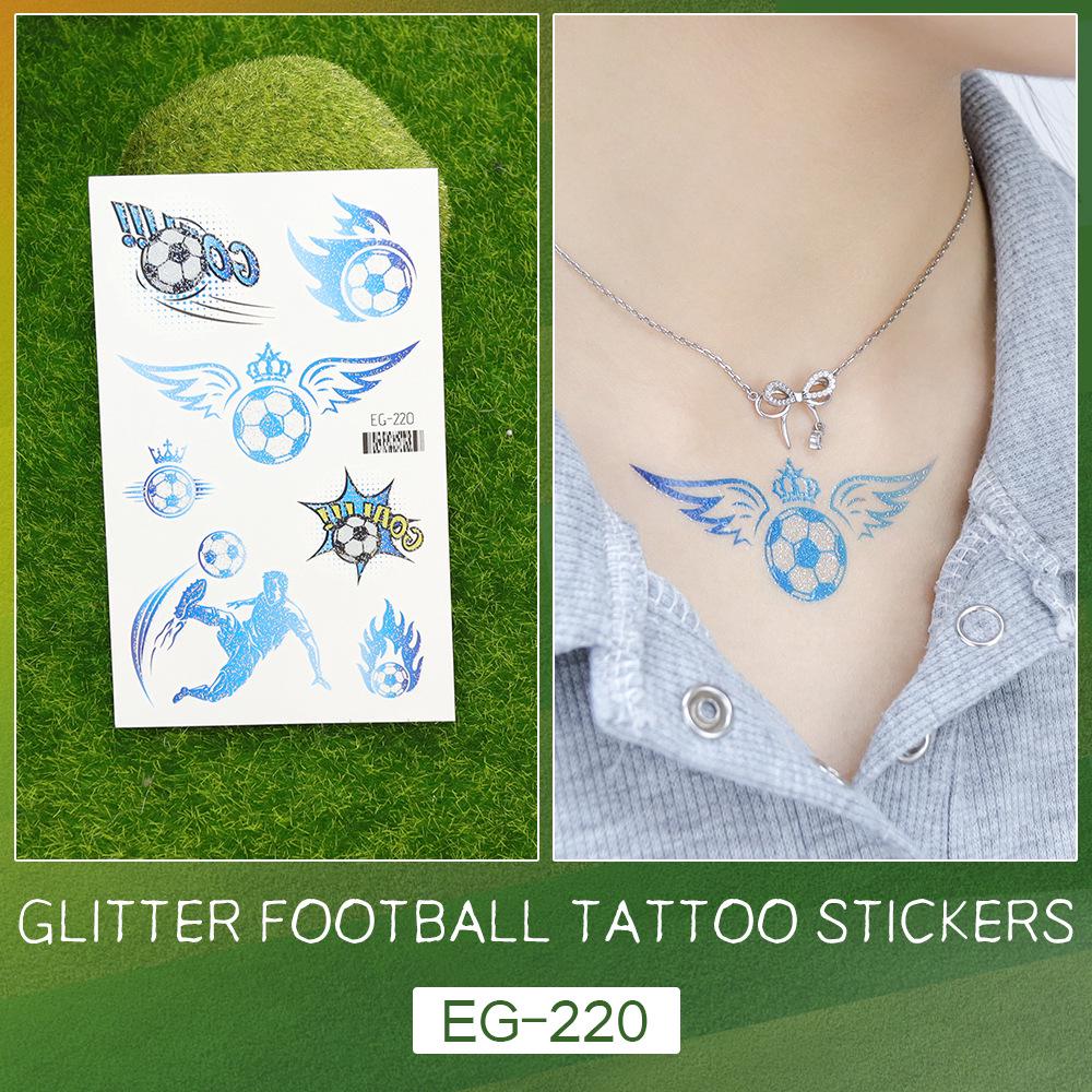 2026 World Cup Waterproof Glitter Football Face Tattoos
