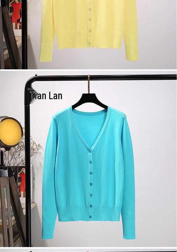 Damen Strickjacke - Leicht, Langarm, Kurzer Stil für Frühling und Herbst