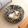 Plüsch-Katzenbett mit Kapuze, halbgeschlossenes beruhigendes Nest, selbstwärmende Höhle, gemütliches Bett für Wohnungskatzen oder kleine Hunde, abnehmbarer waschbarer Bezug mit