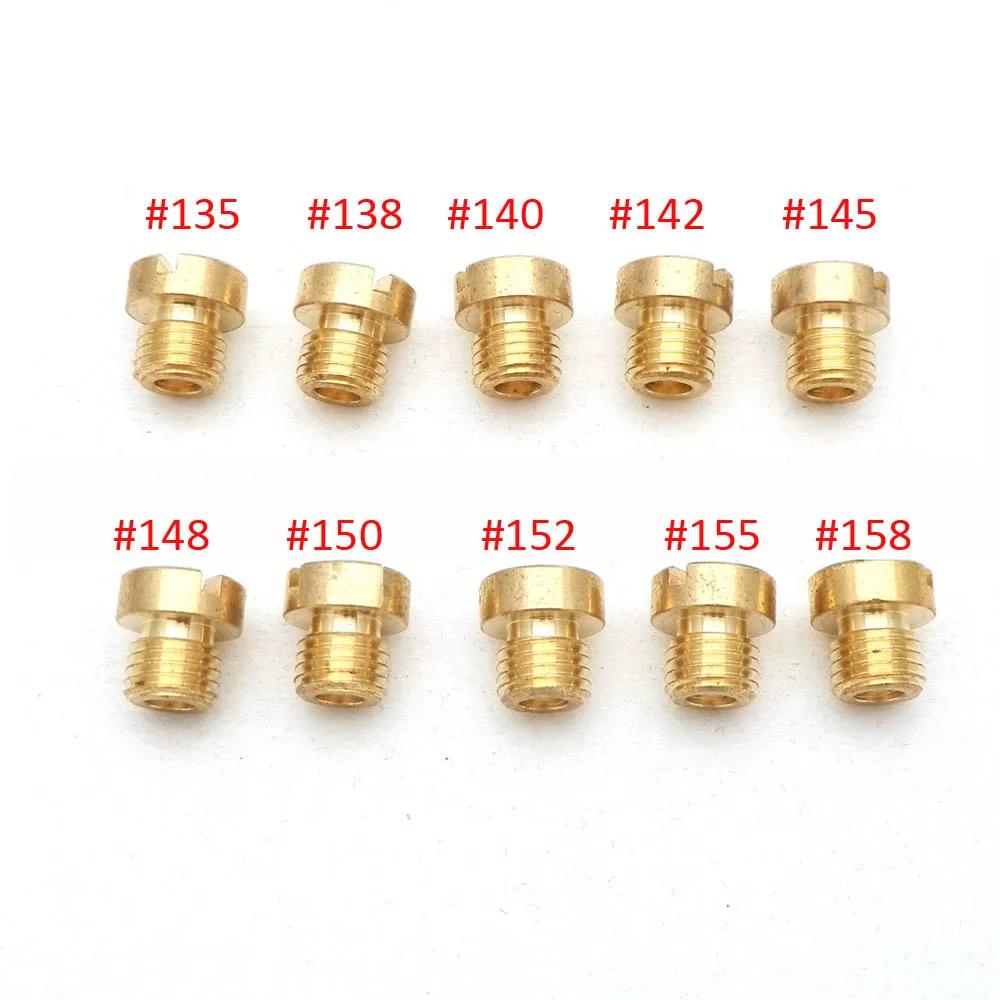 Pack of 10 Pieces M6 Thread 6mm Motorcycle Main Jet Kit for DellOrto Carburetor PHBH PHBL FRD PHF VHB VHSH  Injector Nozzle 135-158