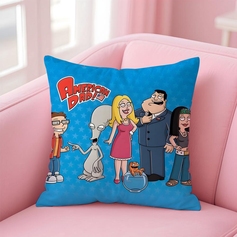 A-American D-Dad! Anime Cushion Cover Home & Car Multi-Scene Pillow Cover - Reversible, Soft & Durable for Daily Use