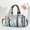 Fashionable Large Capacity Boston Women's Bags Retro Print Commuter Tote Bag Single Shoulder Crossbody Bag PU Material Handbag