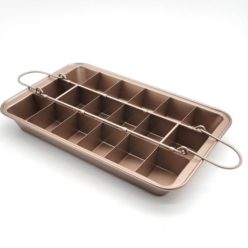 Non Stick Carbon Steel Brownie Baking Pan With Removable Dividers Even Cut Design Perfect For Home Kitchen Baking Cake Cookie