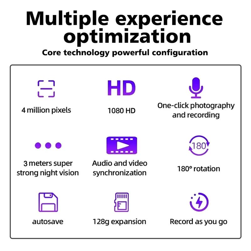 HD 1080P Mini-Kamera Tragbarer digitaler Videorecorder Getragene Polizei-Kleinkörperkamera Infrarot-Nachtsicht-Sport-DV-Camcorder