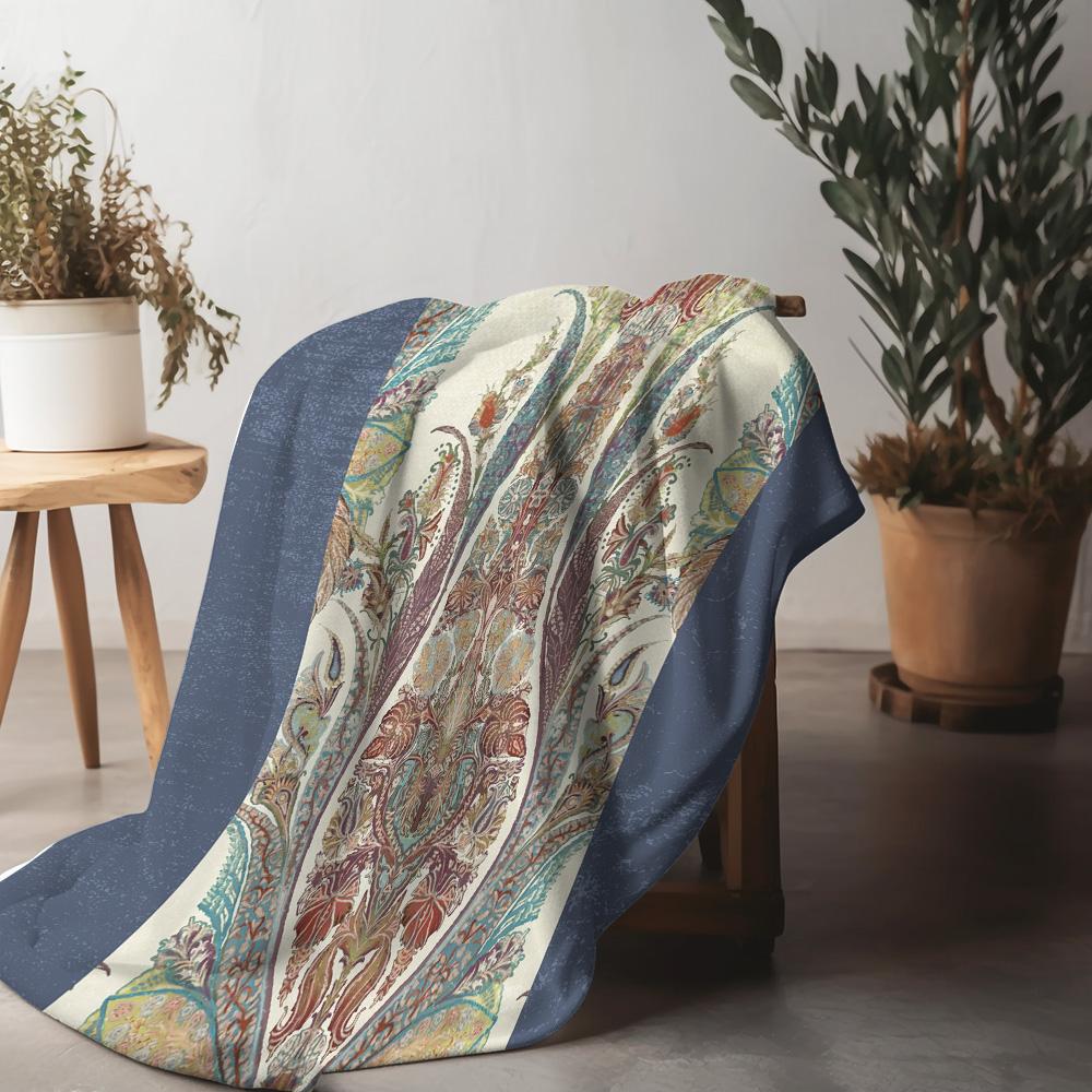 Bohemian Floral Paisley Pattern Throw Blanket Sofa Bed Decorative Bedspread Cushion Cover Bedding Home Decor