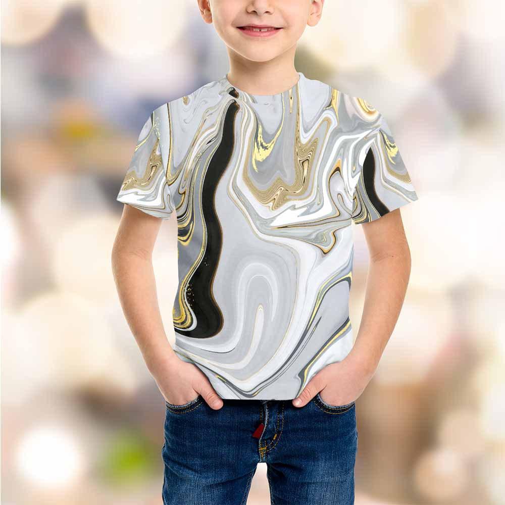 Summer Round Neck 3D Printed Top Fashionable Casual Short Sleeved Children's Boy T-shirts