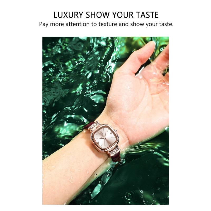 POEDAGAR Fashion Square Ladies Wristwatch Waterproof Leather Luxury Diamond Quartz Woman Watch Elegant Casual Watches