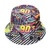 90'S Classic Print Sunscreen Panama Women Men Summer Sun Production Decorate Fisherman Hats Unisex Reversible Bucket Hat Hiphop