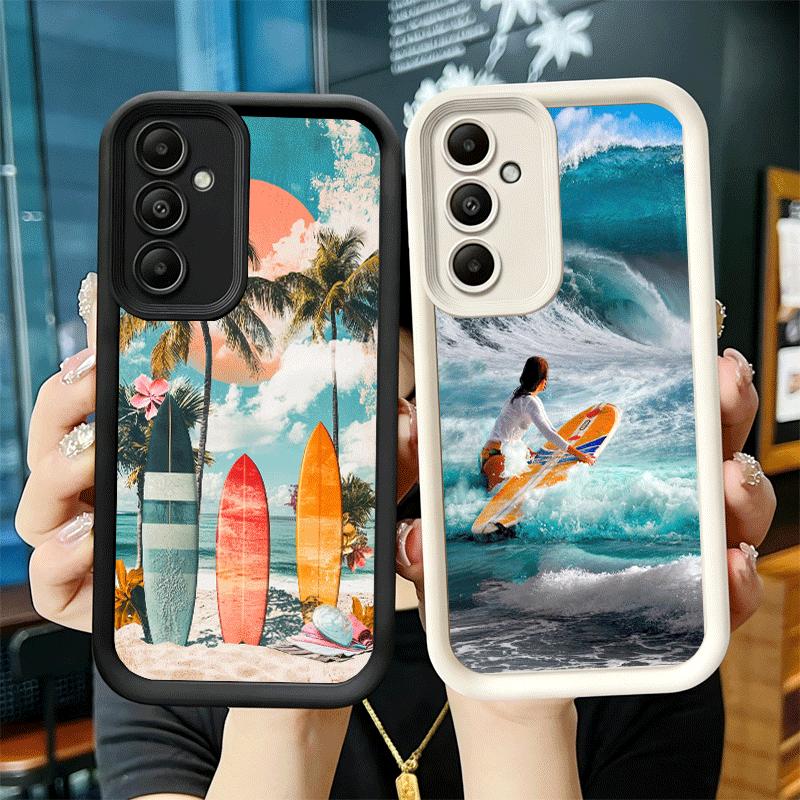 Surfboard Surfing Surf Summer Soft Phone Case for Samsung Galaxy A17 A16 A26 A36 A56 A15 A25 A35 A55 A14 A24 A34 A54 A13 A23 A33